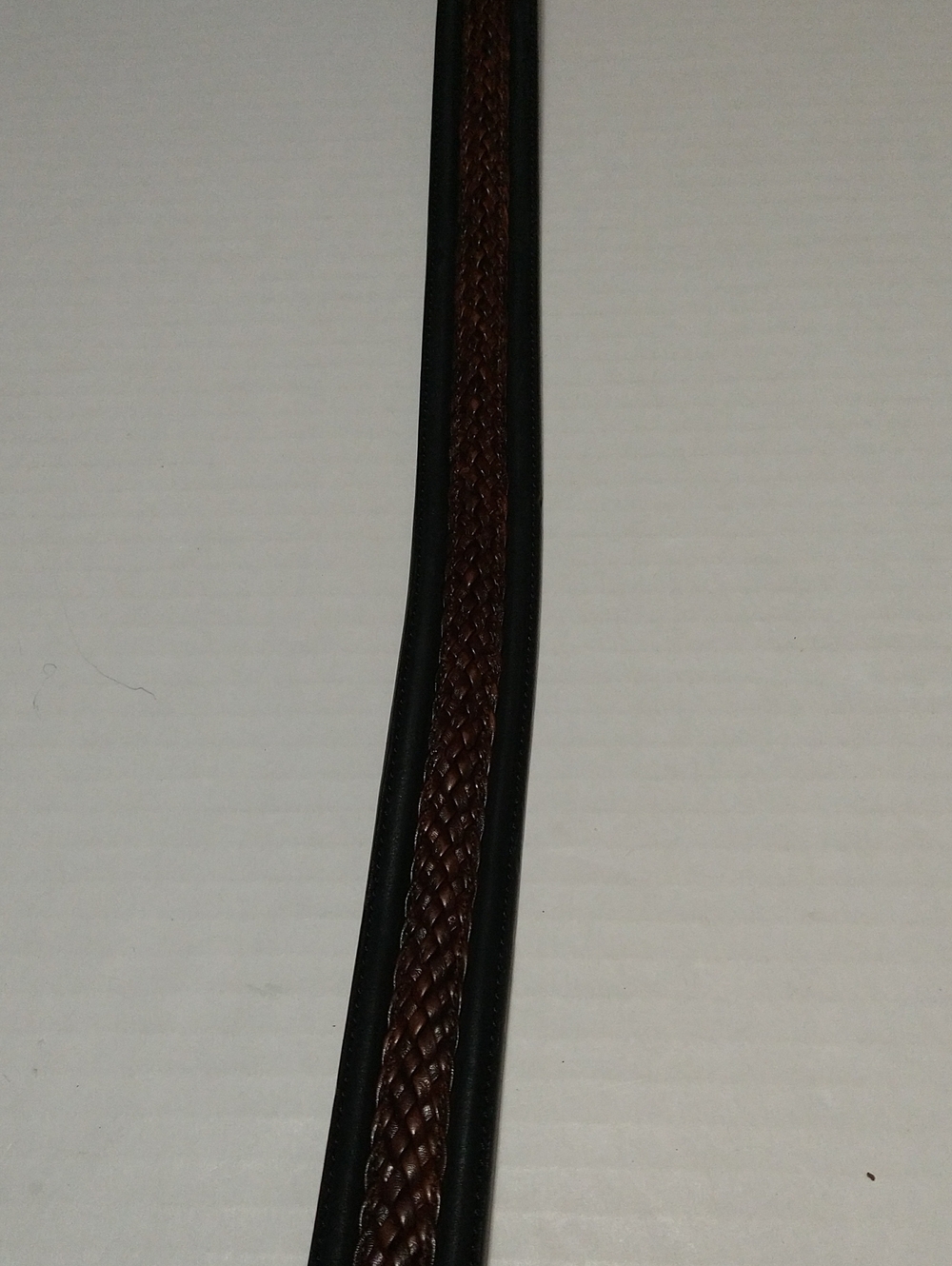 Tommy Bahama Men's Brown Leather Belt W/Braided Look Brass Buckle Size 34 - Picture 4 of 12